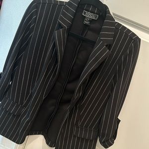 Black blazer pin stripes